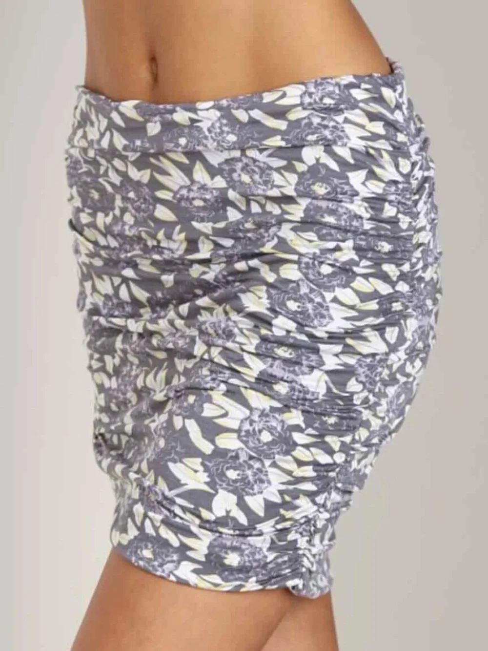 Free People Floral Mini Skirt, Size LG Stretch Bodycon Festival